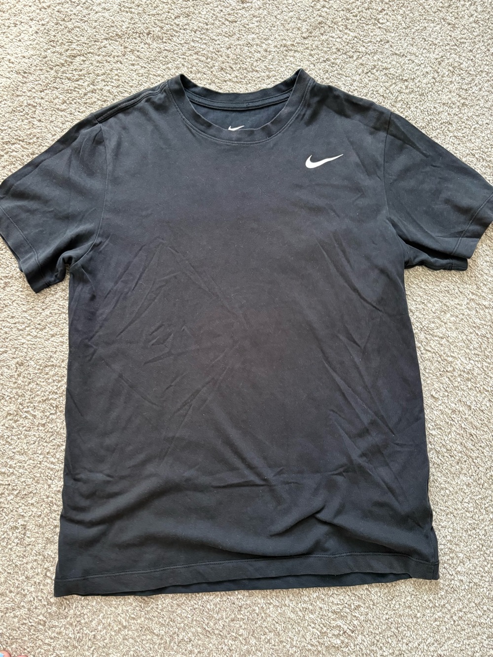 Nike Dri-Fit Black Short Sleeve Tee with White Swoosh